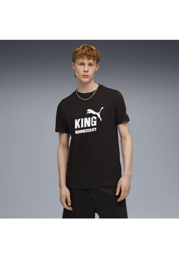 Puma - Męska koszulka Manchester City KING z logo PUMA Black. Kolor: czarny. Sport: piłka nożna