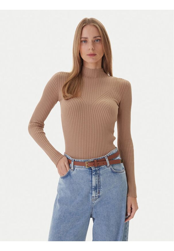 Kontatto Sweter 3M0814C Beżowy Regular Fit. Kolor: beżowy. Materiał: syntetyk