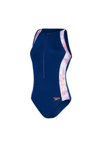 Strój kąpielowy damski Speedo Panel Hydrasuit. Kolor: niebieski, biały, wielokolorowy. Materiał: lycra, poliester