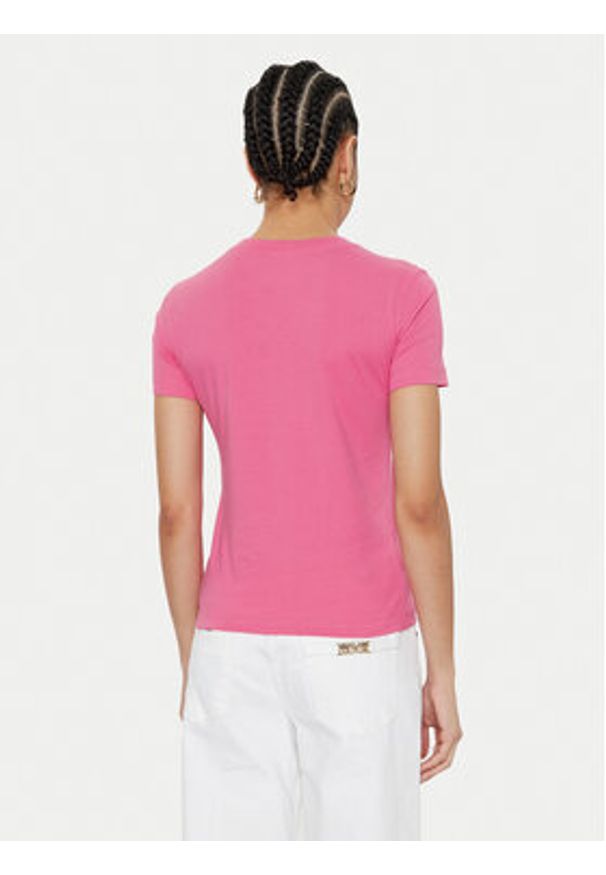 Versace Jeans Couture T-Shirt 78HAHT01 Różowy Regular Fit. Kolor: różowy. Materiał: bawełna