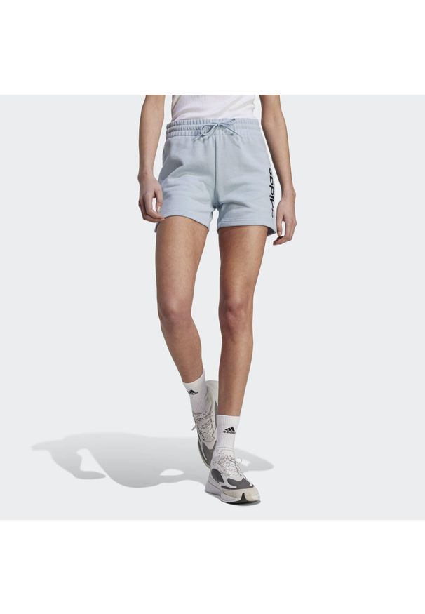 Adidas - Essentials Linear French Terry Shorts. Kolor: wielokolorowy, czarny, niebieski