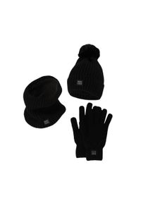 HEAT KEEPER - Damski Zimowy Zestaw Termiczny - Czapka + Rękawiczki + Komin - Burgundowy. Kolor: czarny. Materiał: poliester. Sezon: zima. Styl: sportowy #1