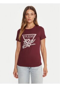 Guess T-Shirt W5YI40 I3Z14 Czerwony Regular Fit. Kolor: czerwony. Materiał: bawełna