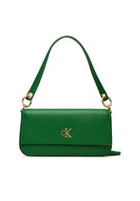 Calvin Klein Jeans Torebka Minimal Monogram Shoulder Pouch LV04K3161G Zielony. Kolor: zielony. Materiał: skórzane