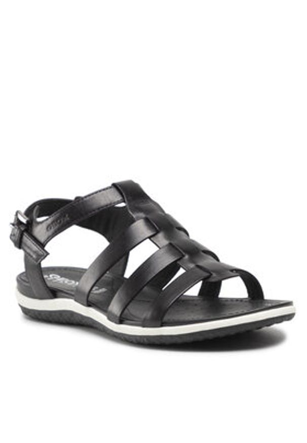Geox Sandały D Sand. Vega A D72R6A 00043 C9999 Czarny. Kolor: czarny. Materiał: skóra