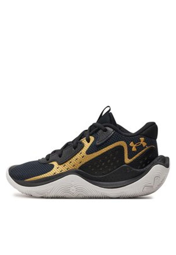 Under Armour Buty do koszykówki Ua Gs Jet '23 3026635-002 Czarny. Kolor: czarny. Materiał: skóra. Sport: koszykówka