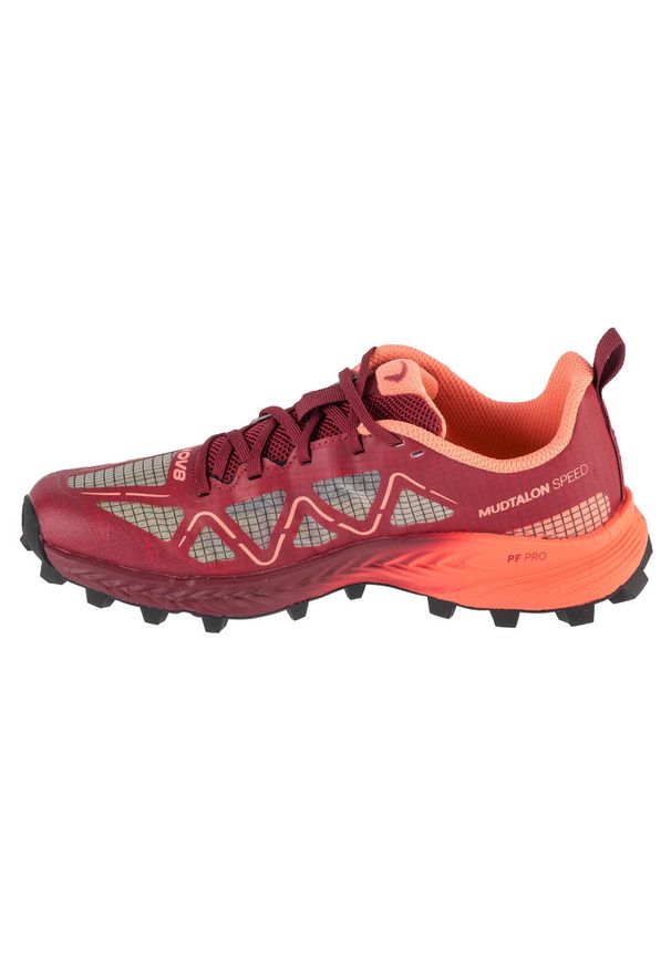 Buty do biegania damskie Inov-8 Mudtalon Speed. Zapięcie: sznurówki. Kolor: czerwony, wielokolorowy, brązowy. Materiał: guma, materiał, tkanina, syntetyk. Szerokość cholewki: normalna