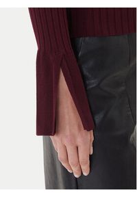 KAOS Golf RI1NT052 4005 Bordowy Regular Fit. Typ kołnierza: golf. Kolor: czerwony. Materiał: wiskoza #5