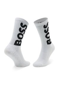 BOSS - Boss Skarpety Wysokie Męskie Qs Rib Logo Cc 50467748 Biały. Kolor: biały. Materiał: materiał