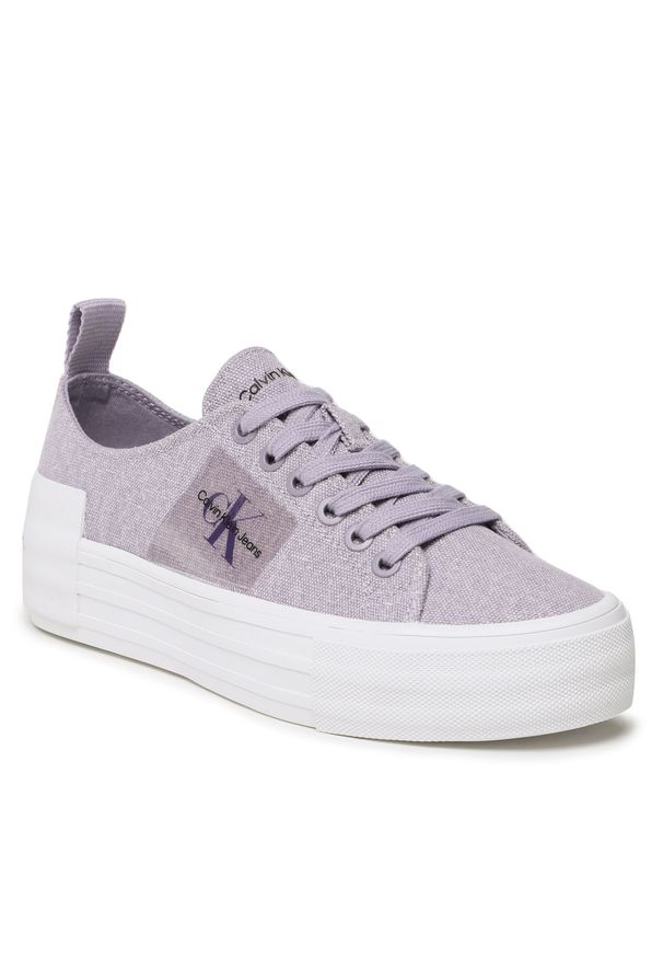 Tenisówki Calvin Klein Jeans Bold Vulc Flatf Laceup Wn YW0YW01039 Lavender Aura VUP. Kolor: fioletowy. Materiał: materiał
