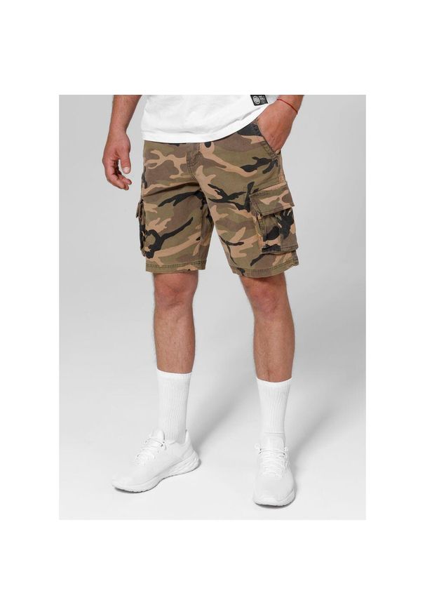 PITBULL - Szorty męskie Pitbull bojówki Jackal. Kolor: wielokolorowy, brązowy, zielony. Długość: krótkie. Sezon: lato