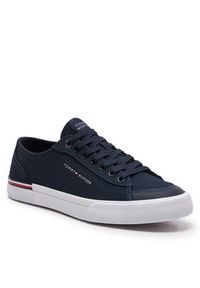 TOMMY HILFIGER - Tommy Hilfiger Tenisówki Corporate Vulc Canvas FM0FM04954 Granatowy. Kolor: niebieski. Materiał: materiał