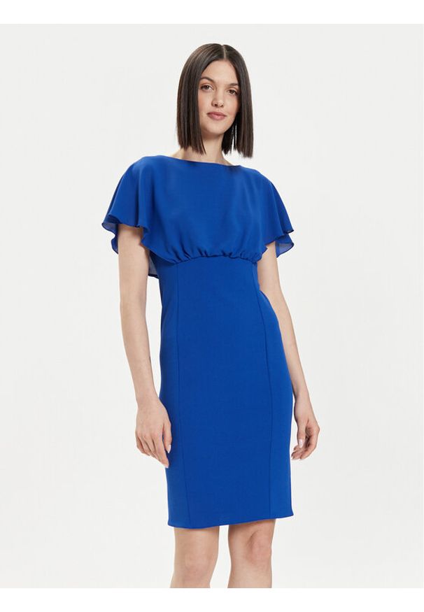 Rinascimento Sukienka koktajlowa CFC0118271003 Niebieski Regular Fit. Kolor: niebieski. Materiał: syntetyk. Styl: wizytowy