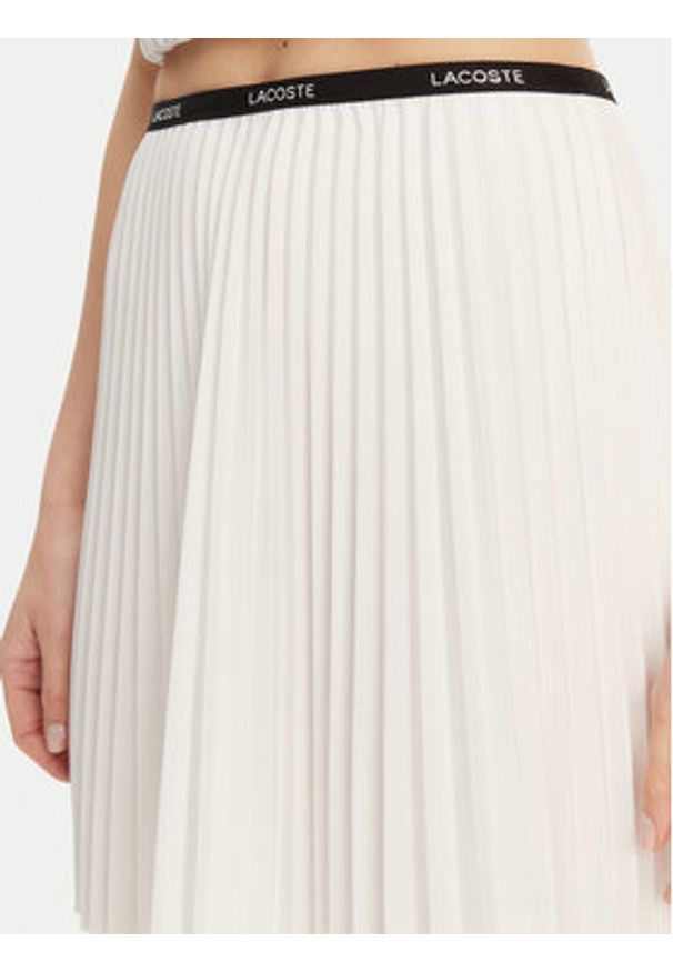 Lacoste Spódnica plisowana JF1403 Écru Regular Fit. Materiał: syntetyk