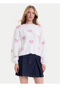 only - ONLY Sweter Bora 15360712 Biały Regular Fit. Kolor: biały. Materiał: syntetyk