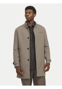 Jack & Jones Płaszcz wełniany Melton 12258672 Beżowy Regular Fit. Kolor: beżowy. Materiał: syntetyk
