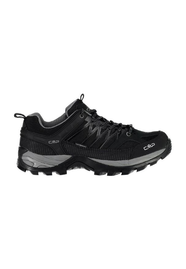 Buty trekkingowe męskie CMP Rigel Low Wp. Zapięcie: sznurówki. Kolor: czarny, szary, wielokolorowy. Materiał: tkanina, skóra, materiał. Szerokość cholewki: normalna. Sport: turystyka piesza