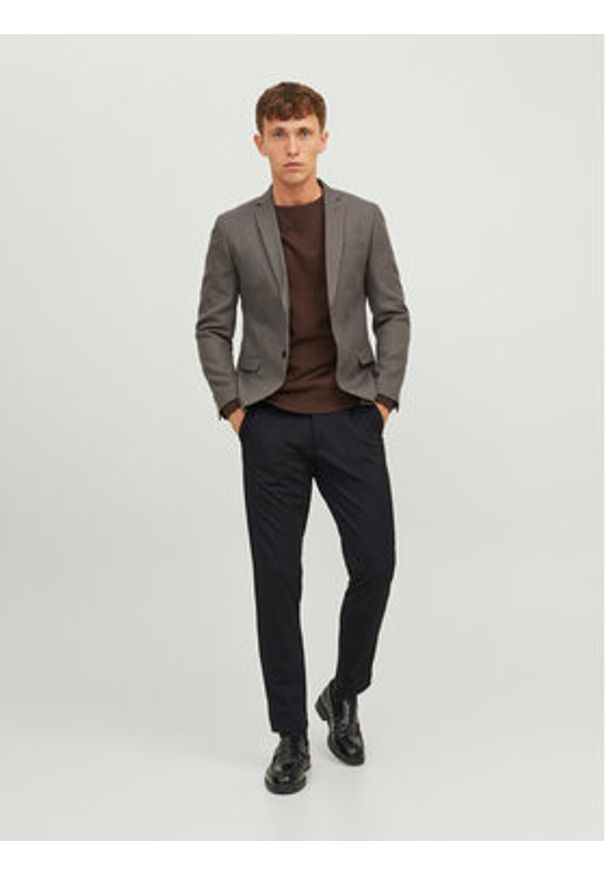 Jack & Jones Chinosy Marco 12237523 Czarny Slim Fit. Kolor: czarny. Materiał: syntetyk