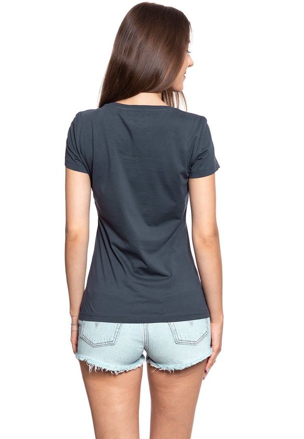 Mustang - MUSTANG T SHIRT DAMSKI Alexia C Print Blue Nights 1009389 4085. Wzór: nadruk