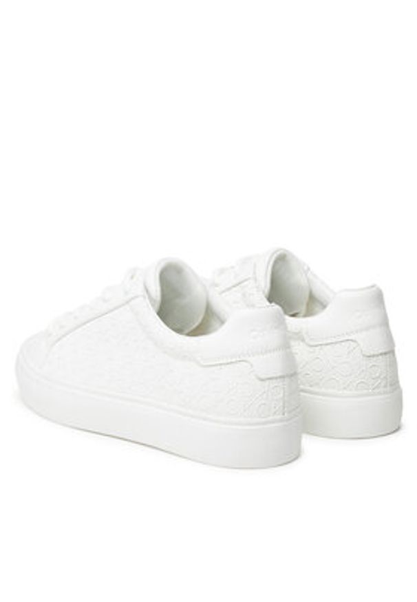Calvin Klein Sneakersy Vulc Lace Up Mono Pu HW0HW02573 Biały. Kolor: biały. Materiał: skóra