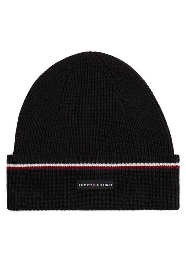 TOMMY HILFIGER - Tommy Hilfiger Czapka AM0AM13587 Czarny. Kolor: czarny. Materiał: wełna, materiał