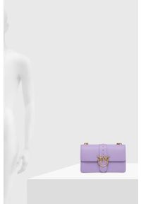 Pinko torebka skórzana kolor fioletowy. Kolor: fioletowy. Materiał: skórzane #4