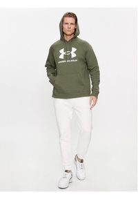 Under Armour Bluza Ua Rival Fleece Logo Hd 1379758 Khaki Loose Fit. Kolor: brązowy. Materiał: bawełna #5