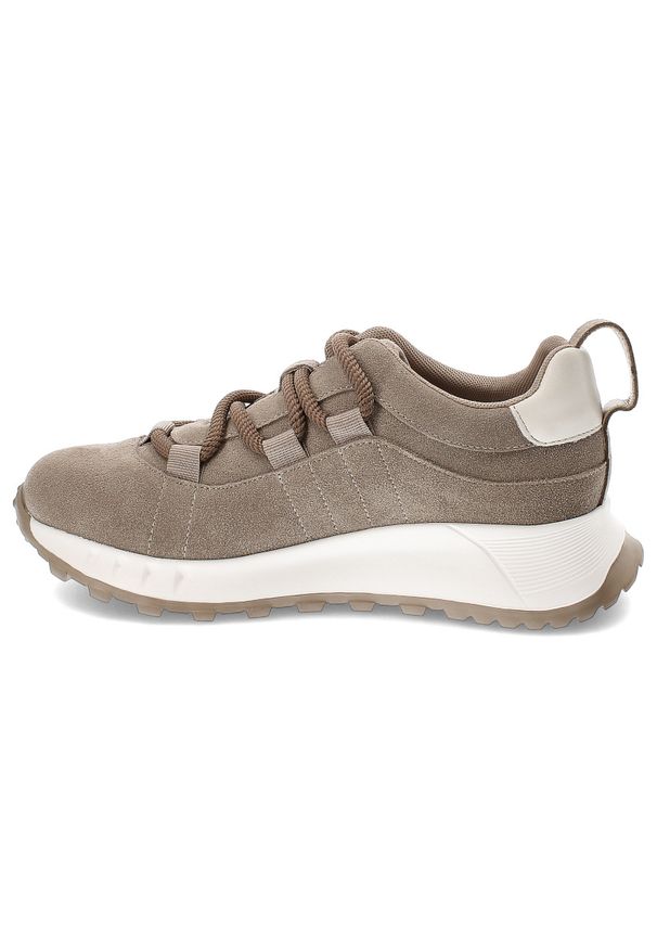 Artiker - Beżowe Sneakersy Atiker Modne Obuwie Damskie. Okazja: na spacer, na co dzień. Zapięcie: sznurówki. Kolor: beżowy. Materiał: zamsz, jeans. Szerokość cholewki: normalna. Sport: turystyka piesza