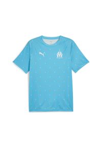 Puma - Męska koszulka przedmeczowa Olympique de Marseille PUMA Bleu Azur White Blue. Kolor: niebieski