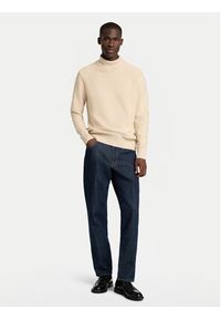 Selected Homme Golf 16086644 Beżowy Regular Fit. Typ kołnierza: golf. Kolor: beżowy. Materiał: bawełna #5