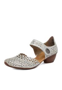 Rieker Półbuty 43753-90 Srebrny. Kolor: srebrny. Materiał: zamsz, skóra #4