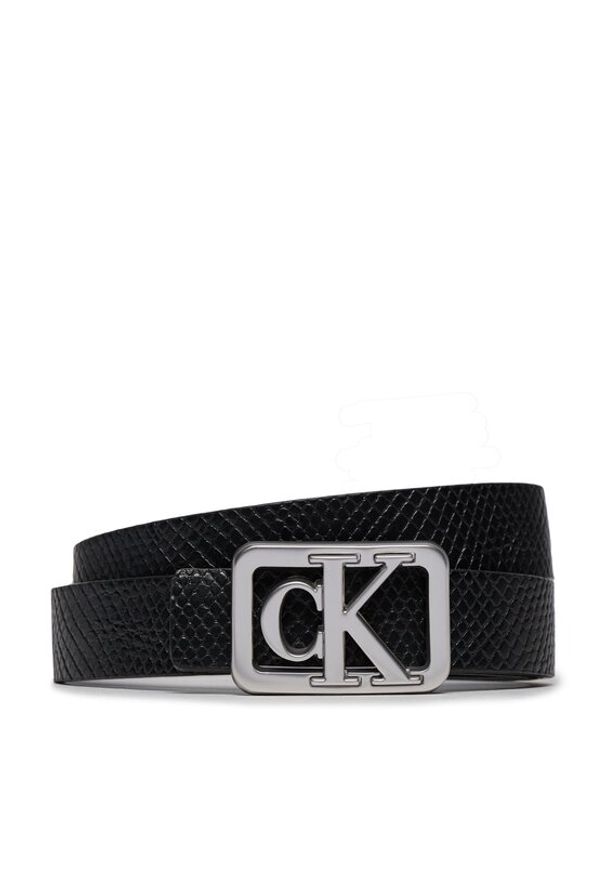 Calvin Klein Jeans Pasek Damski Mono Plaque Rev Lthr Belt 25Mm K60K611487 Czarny. Kolor: czarny. Materiał: skóra