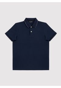 Pako Lorente - PAKO LORENTE - Granatowy t-shirt polo na guziczki. Okazja: na co dzień. Typ kołnierza: polo. Kolor: niebieski, oliwkowy. Materiał: bawełna, poliester. Sezon: jesień. Styl: casual #4