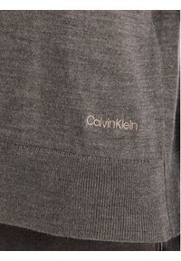 Calvin Klein Sweter LV044A305G Szary Regular Fit. Kolor: szary. Materiał: syntetyk #2