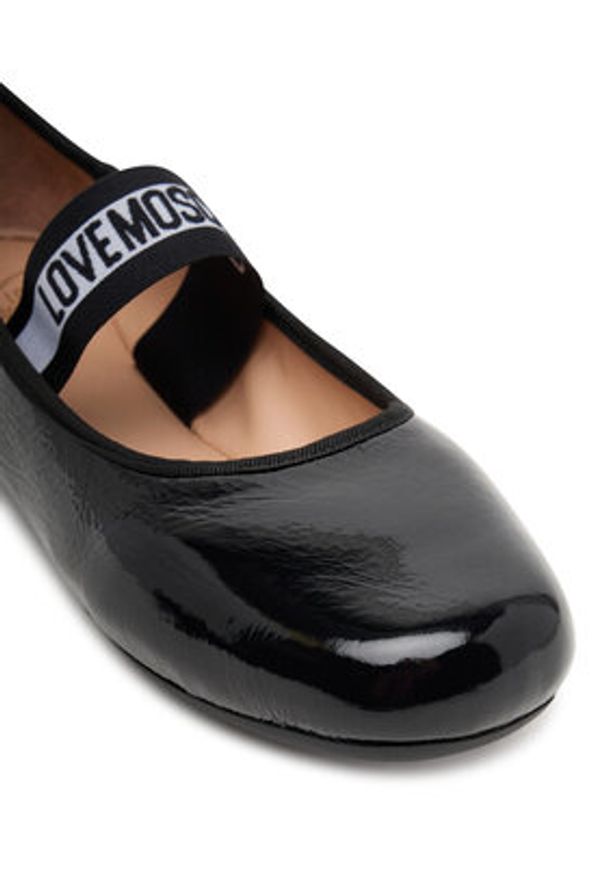 Love Moschino - LOVE MOSCHINO Baleriny JA11071G1NII000041 Czarny. Kolor: czarny. Materiał: skóra