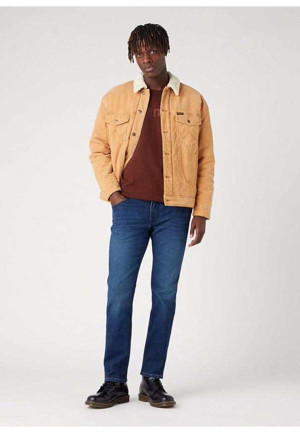 Wrangler - WRANGLER GREENSBORO MĘSKIE SPODNIE JEANSOWE GREEN FUZZ W15QMQ350