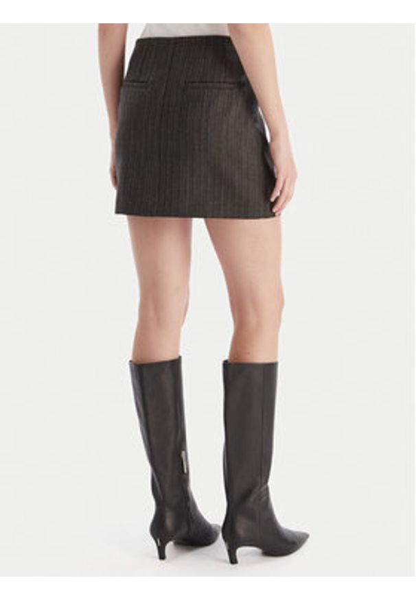 Marella Spódnica mini Litanie 2523106112 Szary Slim Fit. Kolor: szary. Materiał: wełna