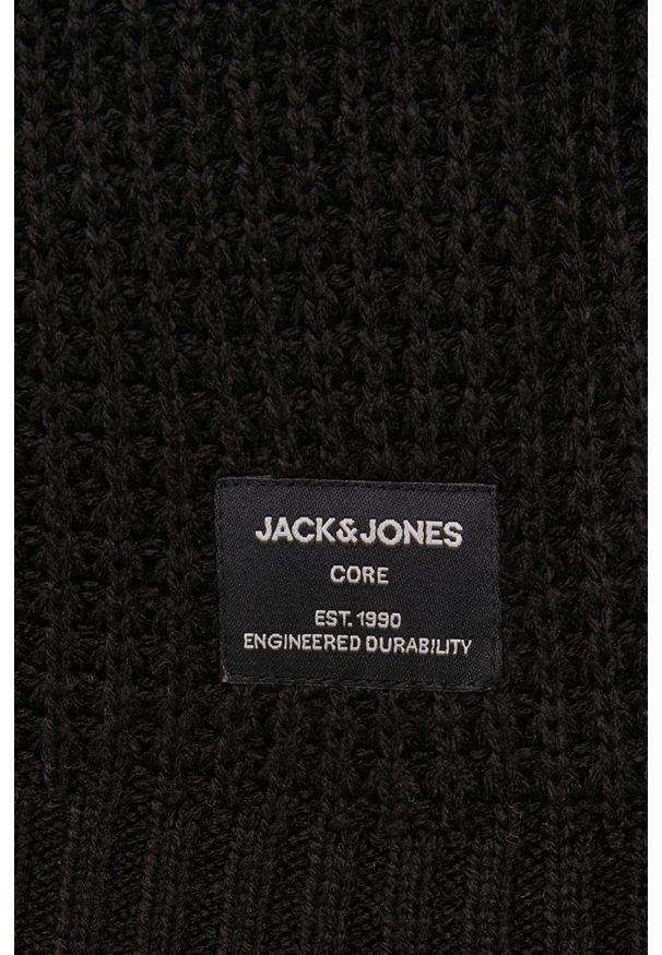 Jack & Jones - Sweter. Okazja: na co dzień. Kolor: czarny. Materiał: dzianina. Długość rękawa: długi rękaw. Długość: długie. Wzór: ze splotem. Styl: casual