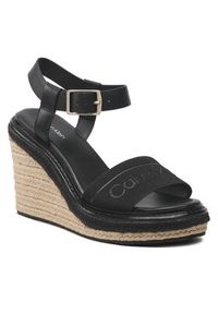 Calvin Klein Espadryle Wedge 70HH HW0HW01499 Czarny. Kolor: czarny. Materiał: skóra