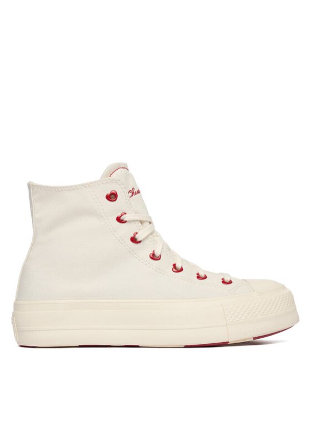 Converse Trampki Chuck Taylor All Star Lift Platform Hearts A19058C Biały. Kolor: biały. Materiał: materiał. Obcas: na platformie