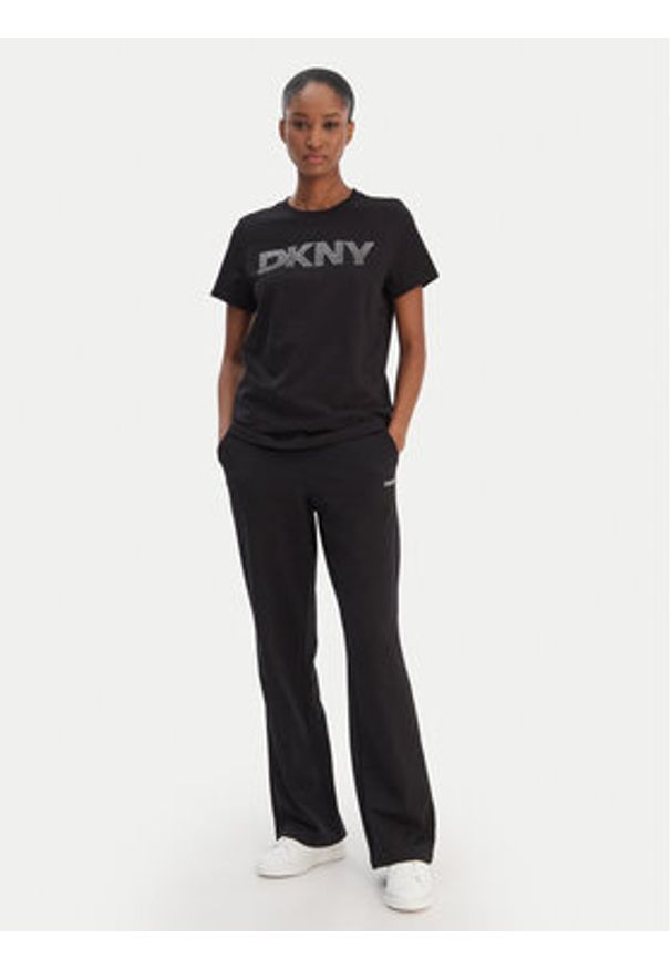 DKNY Sport Spodnie dresowe DP6P3794 Czarny Regular Fit. Kolor: czarny. Materiał: syntetyk, bawełna