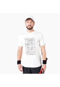 KUIKMA - Koszulka tenisowa męska Artengo TTS Soft. Kolor: biały. Materiał: bawełna, lyocell, elastan, materiał. Sport: tenis