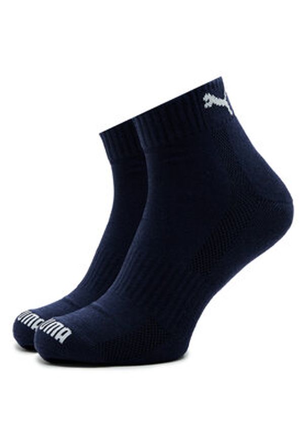 Puma Zestaw 2 par wysokich skarpet unisex Cushioned Quarter 3P Unisex 907943 Granatowy. Kolor: niebieski. Materiał: materiał, bawełna