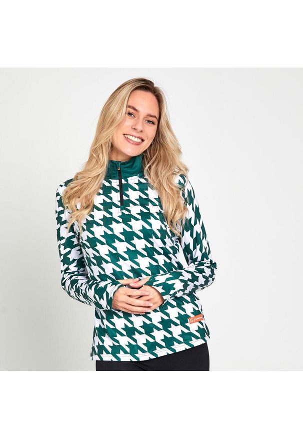 GARETH & LUCAS - Bluza narciarska Damska Gareth & Lucas Eighty-Three. Kolor: zielony, biały, wielokolorowy. Materiał: poliester, elastan. Sezon: zima. Sport: narciarstwo