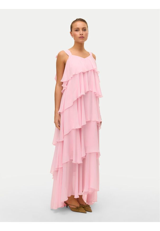 Vero Moda Sukienka wieczorowa Felicia 10331377 Różowy Regular Fit. Kolor: różowy. Materiał: syntetyk. Styl: wizytowy