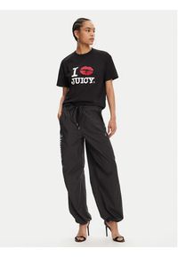 Juicy Couture T-Shirt I Kiss JCWCT125348 Czarny Oversize. Kolor: czarny. Materiał: bawełna