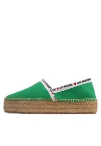 Love Moschino - LOVE MOSCHINO Espadryle JA10323G1GJH0850 Zielony. Kolor: zielony. Materiał: materiał