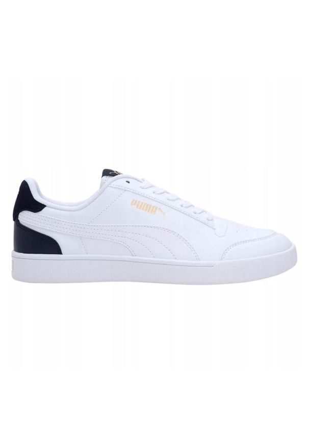 Puma - Męskie Buty Sportowe Shuffle Ze Skóry Ekologicznej. Kolor: biały. Materiał: skóra ekologiczna. Sport: turystyka piesza