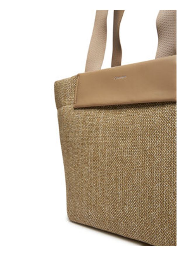 Calvin Klein Torebka Ck Raffia Medium Shopper K60K613174 Brązowy. Kolor: brązowy