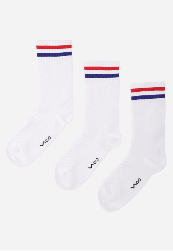 Born2be - Białe 3-pack Skarpety Długie z Bawełną Cani. Kolor: biały. Materiał: bawełna